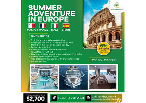 JOIN OUR SUMMER ADVENTURE IN EUROPE 