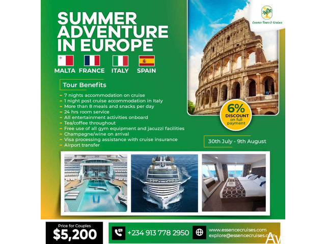 JOIN OUR SUMMER ADVENTURE IN EUROPE  - 2