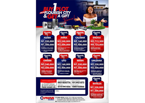 Buy 1 Plot of Land From FLourish City & Get A Gift (Call/Whatsappp - 08136253331)