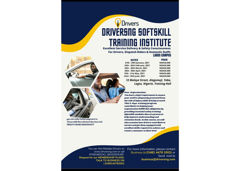 DRIVERSNG SOFTSKILL TRAINING INSTITUTE - JOIN OUR UPCOMING CLASSES