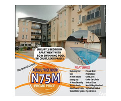 Luxury Finished 3 Bedroom Appartment with BQ and pool for sale in Lekki phase 1  