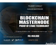 You are INVITED TO A MASTERCLASS ON BLOCKCHAIN MASTERNODE PROOF OF STAKE TECHNOLOGY 