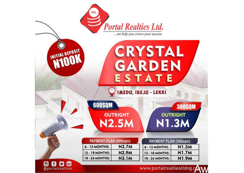 Lands For Sale at Crystal Garden Estate, Imedu, Ibeju-Lekki 