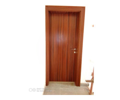 Internal Flush Doors made of MDF wood, with frame, stopper, architrave and profile 
