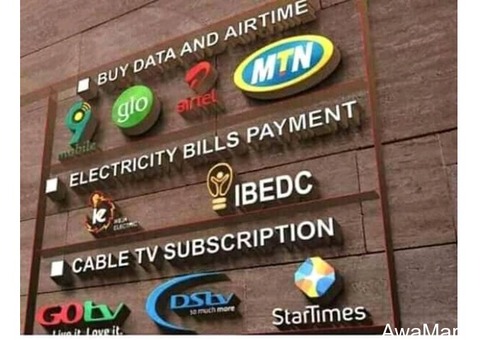 Mobile data and airtime, bill payments etc