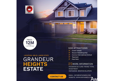 Plots of Land For Sale at GRANDEUR HEIGHTS ESTATE, ABIJO, AJAH 