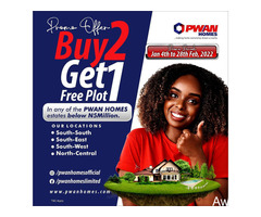 Buy 2 Get 1 Free Plot at any PWAN HOMES - call 09041827129