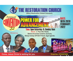Join Our Annual Convention at THE RESTORATION CHURCH