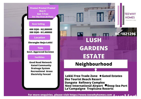 PLOTS OF LAND FOR SALE AT LUSH GARDENS ELERANGBE 