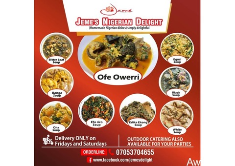 Order Homemade Savoury Foods at Jeme Delight - CALL 07053704655 