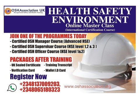 REGISTER NOW - Health Safety Environment Online Master Class (International Certificate Course) 