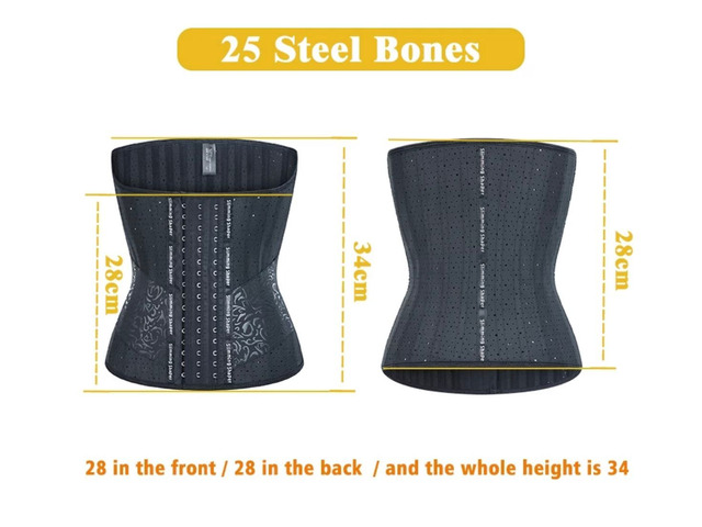 25 Steel Bone Latex Seamless Waist Trainer - 1